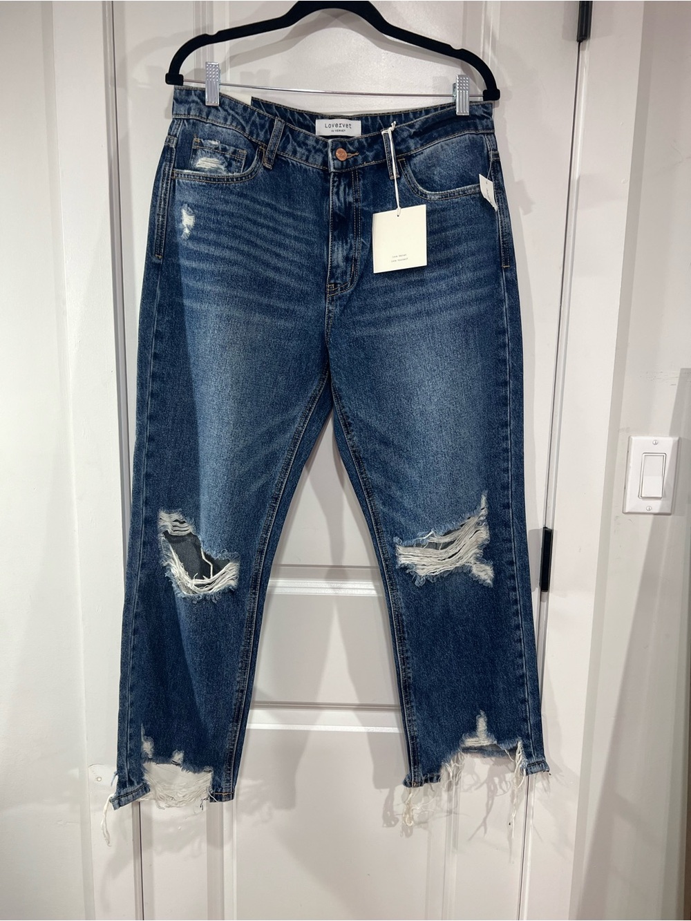 Lovervet Women's High Rise Distressed Jeans